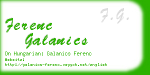 ferenc galanics business card